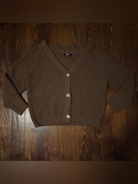amazon brand burnt orange / orange brown knitted cardigan